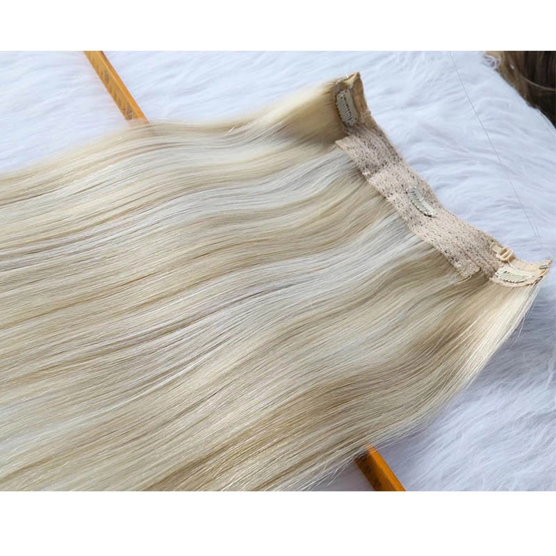 Customize piano color flip in hair extension halo hair human HJ 030